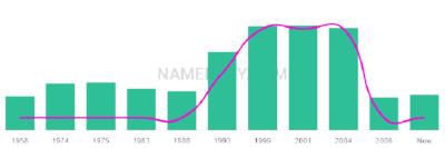 The popularity and usage trend of the name Jeroen Over Time